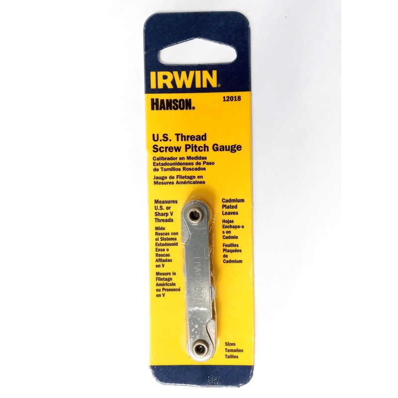 Irwin Hanson 12018 U.S. Thread Pitch Gauge 18 Leaf
