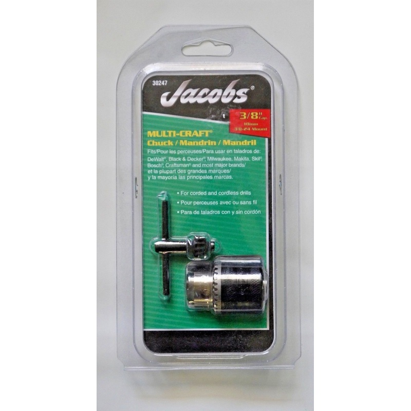 Jacobs Chuck 30247 3/8" Keyed Chuck For 3/8"- 24 Mount