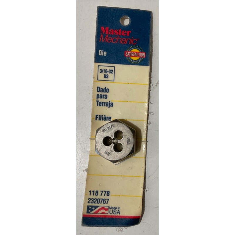 Master Mechanic 118 778 3/16-32 NS Die USA