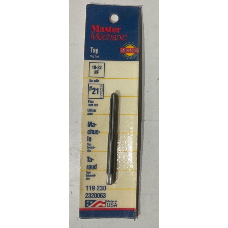 Master Mechanic 119 230 10-32 NF Plug Type Tap USA