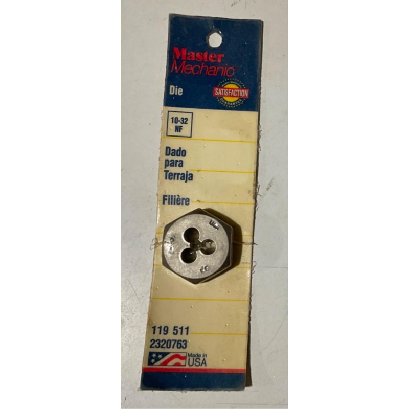 Master Mechanic 119 511 10-32 NF Die USA