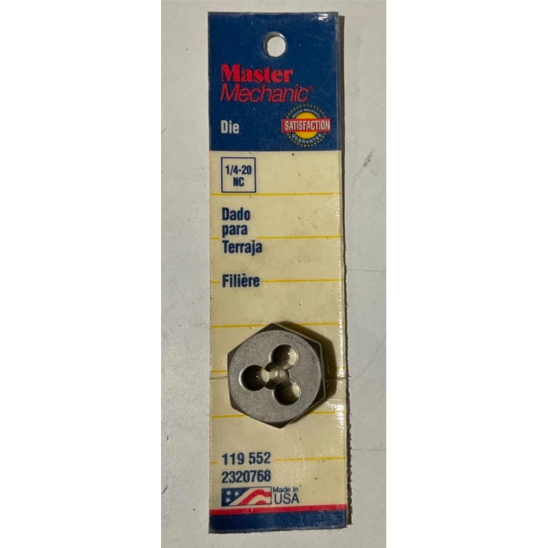 Master Mechanic 119 552 1/4"-20 NC Die USA