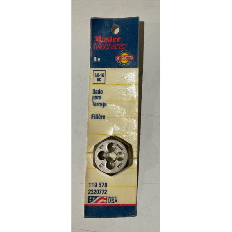 Master Mechanic 119 578 3/8-16 NC Die USA