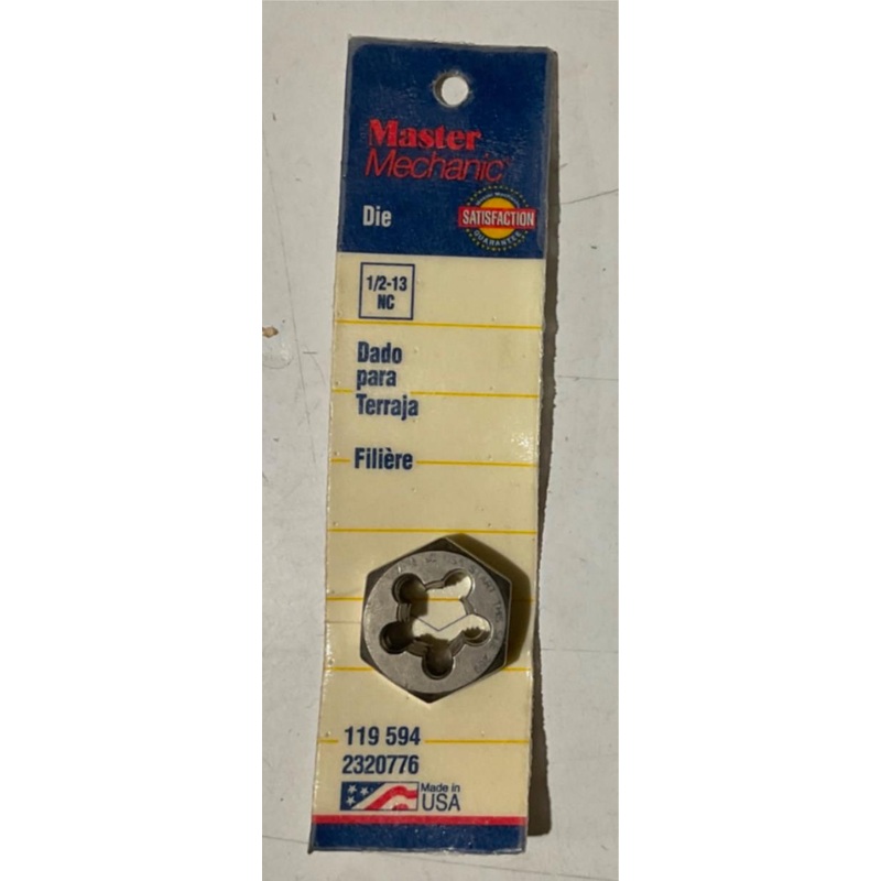 Master Mechanic 119 594 1/2"-13 NC Die USA