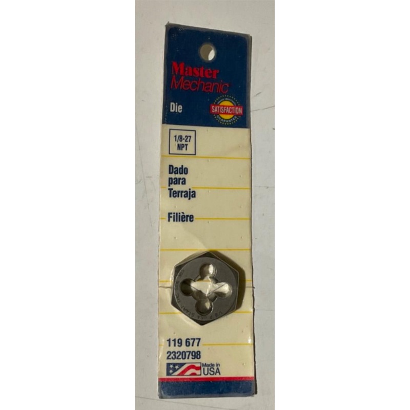 Master Mechanic 119 677 1/8"-27 NPT Die USA