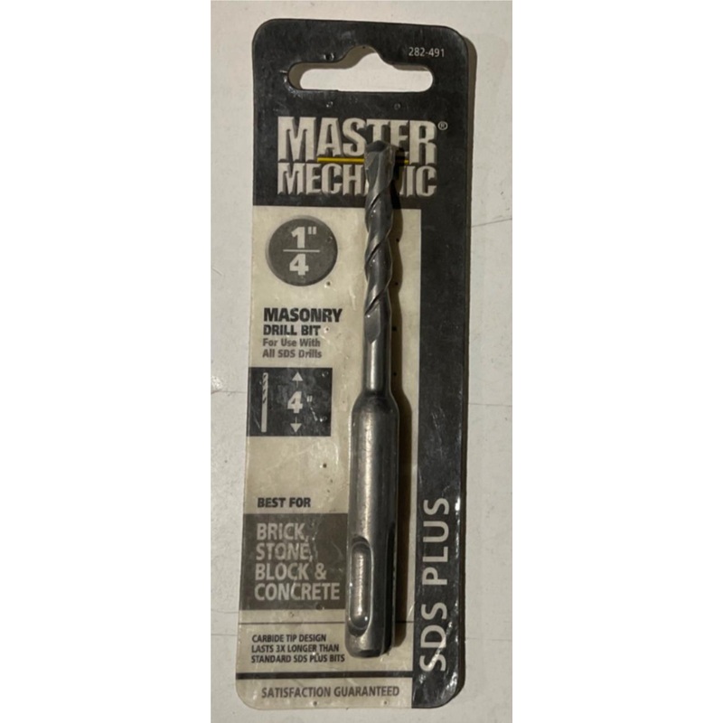 Master Mechanic 282 491 1/4" Carbide Tip SDS Plus 4" Masonry Drill Bit