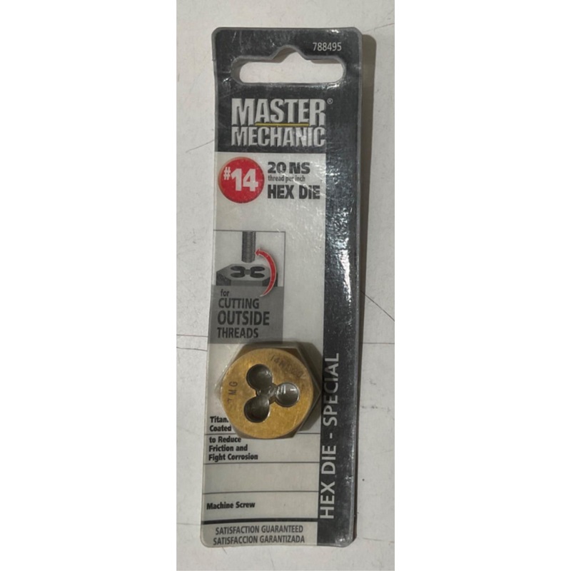 Master Mechanic 788495 #14 20 NS Titanium coated Hex Die-Special