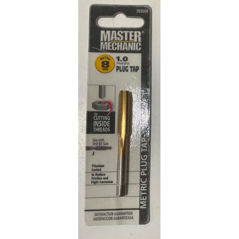 Master Mechanic 789006 8mm 1.0 Titanium Coated Plug Tap