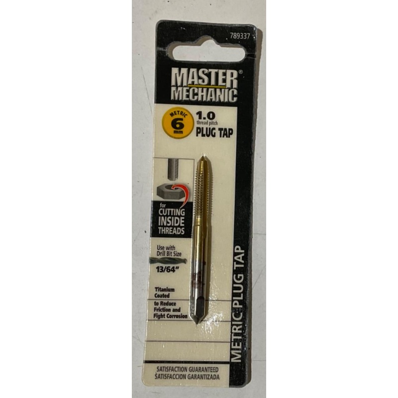 Master Mechanic 789337 6mm -1.0 Titanium Coated Plug Tap