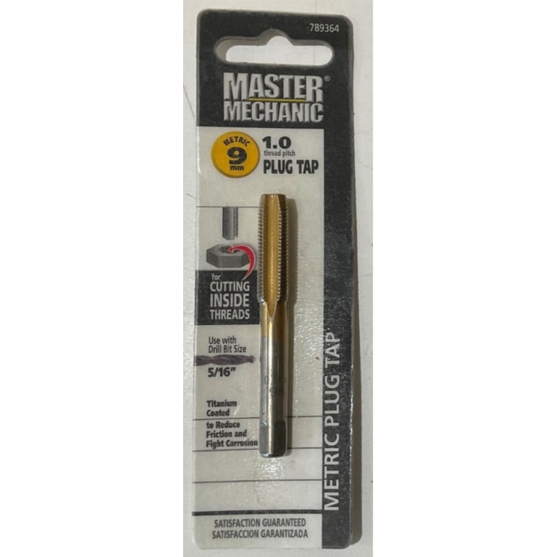 Master Mechanic 789364 9mm 1.0 Titanium Coated Plug tap