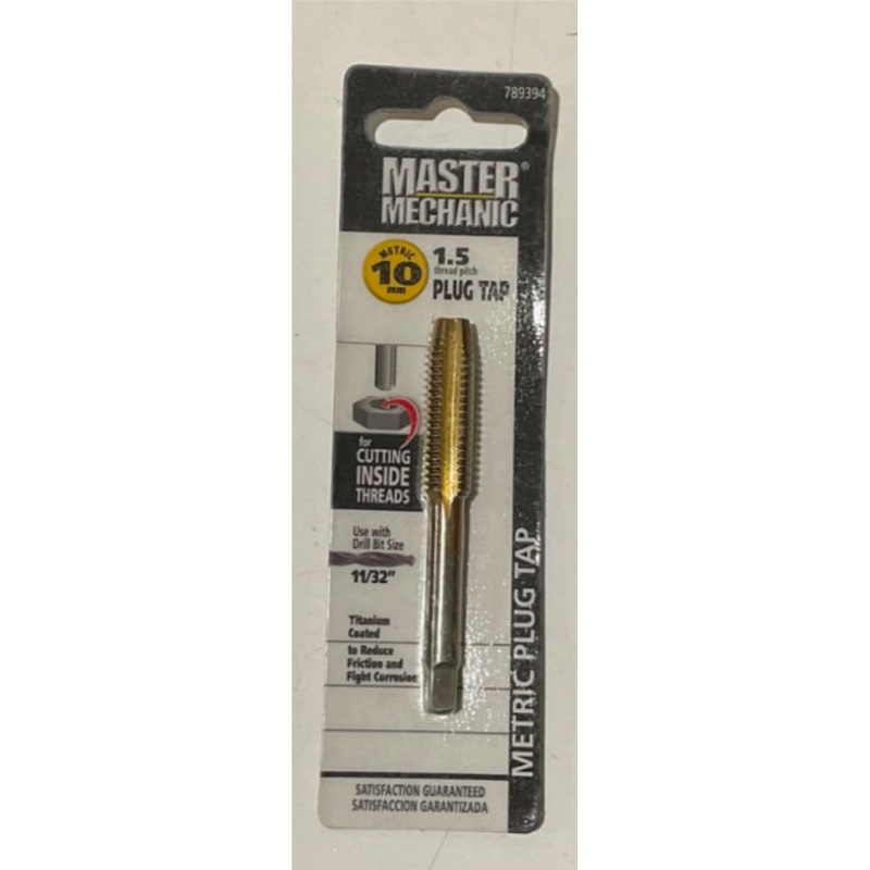 Master Mechanic 789394 10mm 1.5 Titanium Coated Plug Tap