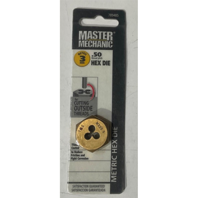 Master Mechanic 789485 3mm -.50 Titanium coated Hex Die