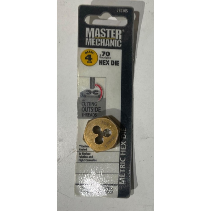 Master Mechanic 789505 4mm-.70 Titanium coated Hex Die