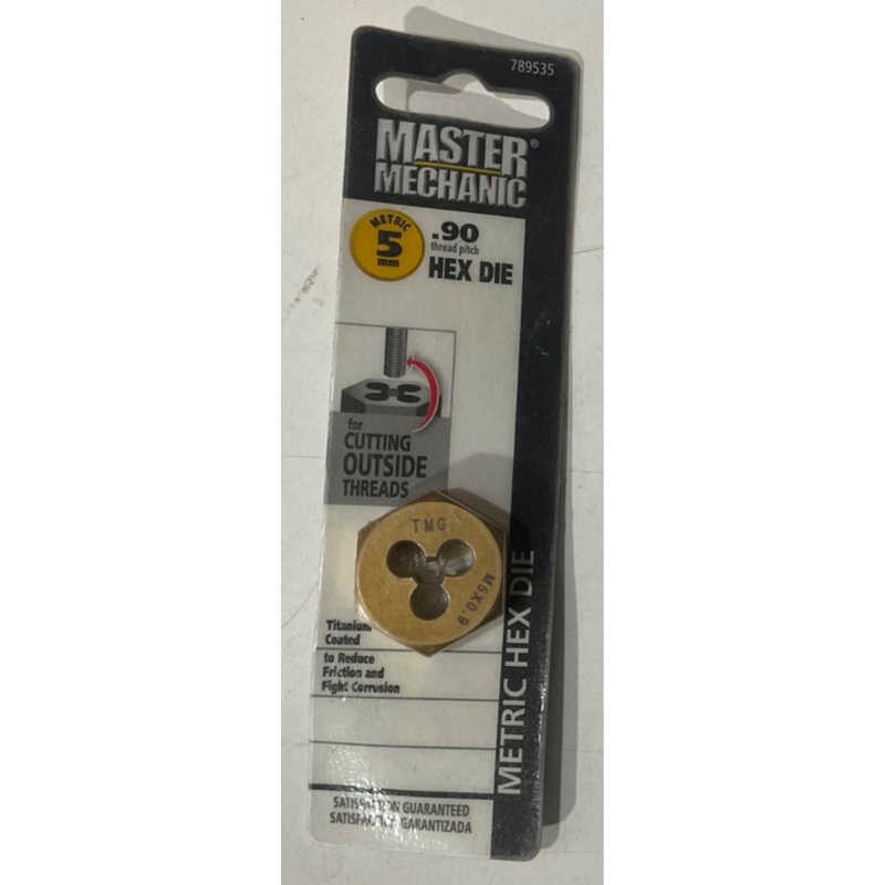 Master Mechanic 789535 5mm-.90 Titanium Coated Hex Die
