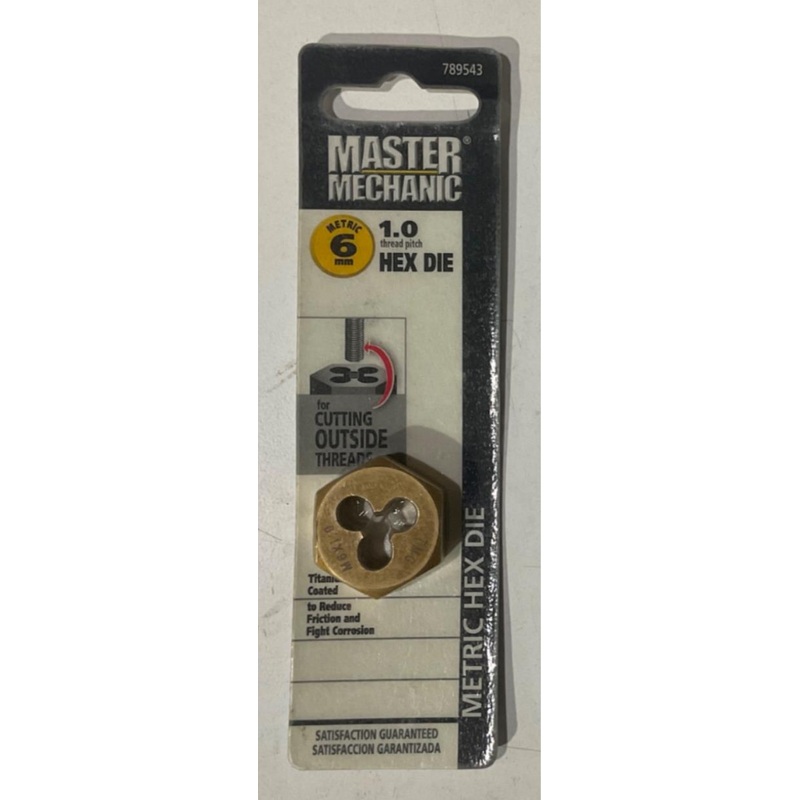 Master Mechanic 789543 6mm -1.0 Titanium coated Hex Die