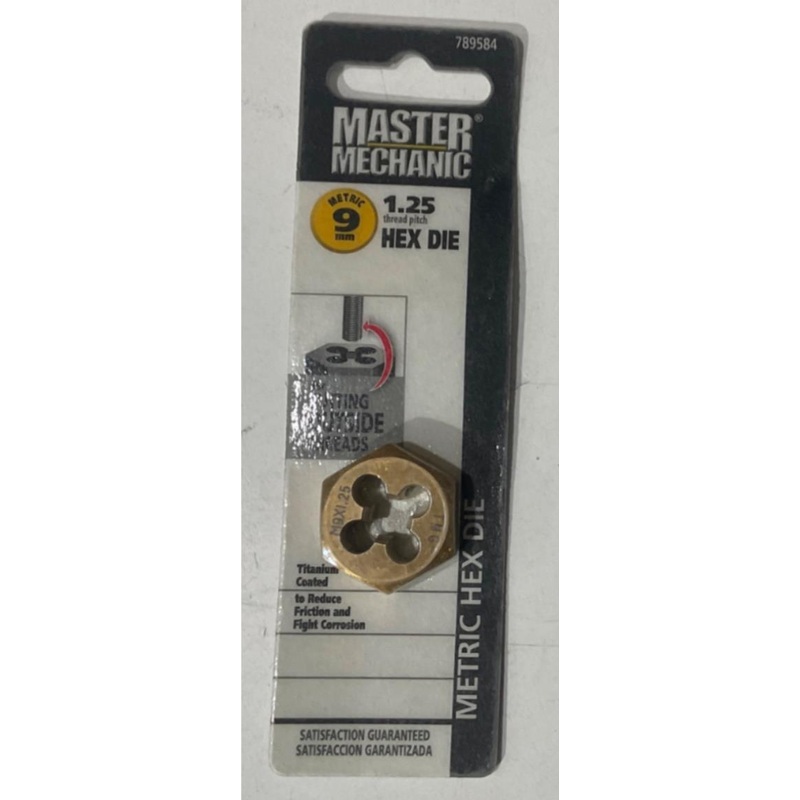 Master Mechanic 789584 9mm -1.25 Titanium coated Hex Die