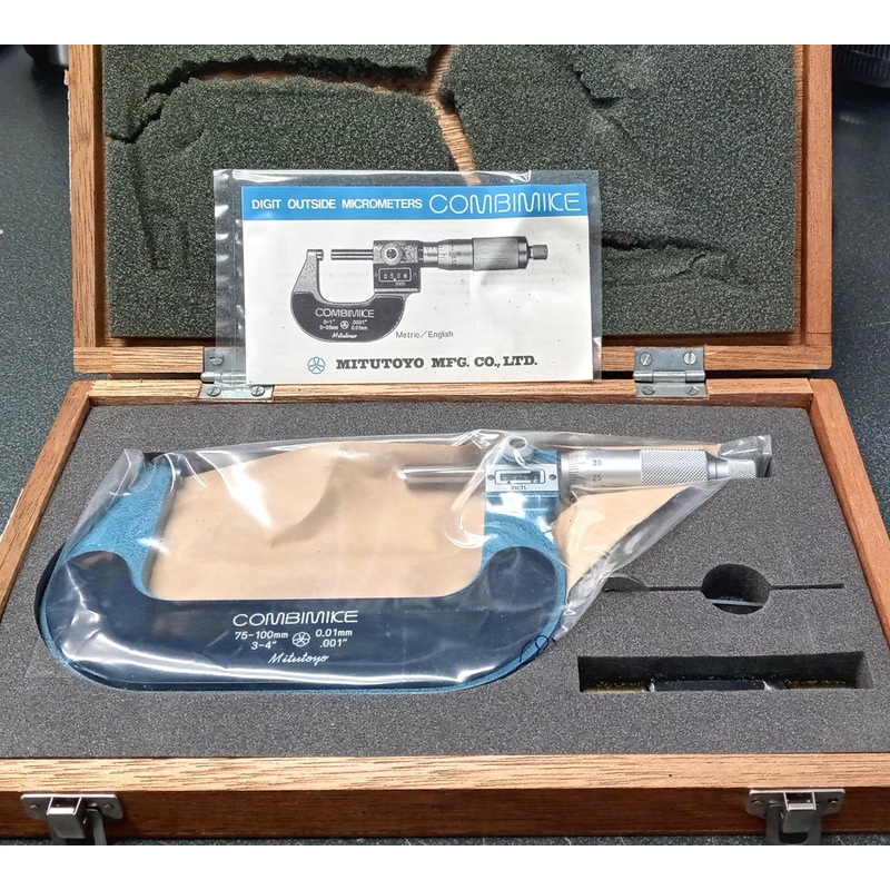 Mitutoyo 159-104 Outside Micrometer Combi 75-100mm 3-4in Japan