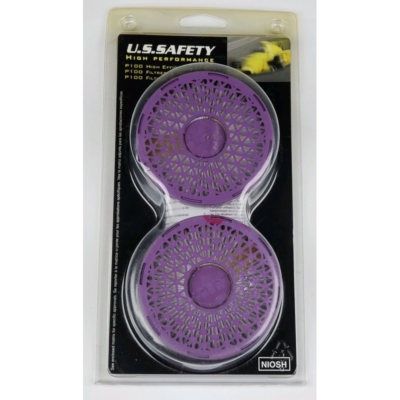 U.S Safety 158TLP0C High Performance P100 High Efficiency Filters 2 Pack
