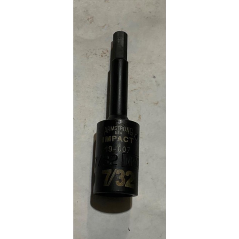 Armstrong 19-007 7/32 Hex Bit 3/8 Dr. Impact socket USA