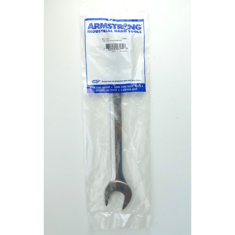 Armstrong 53-162 Full Polish Open End Wrench 27 x 30mm USA