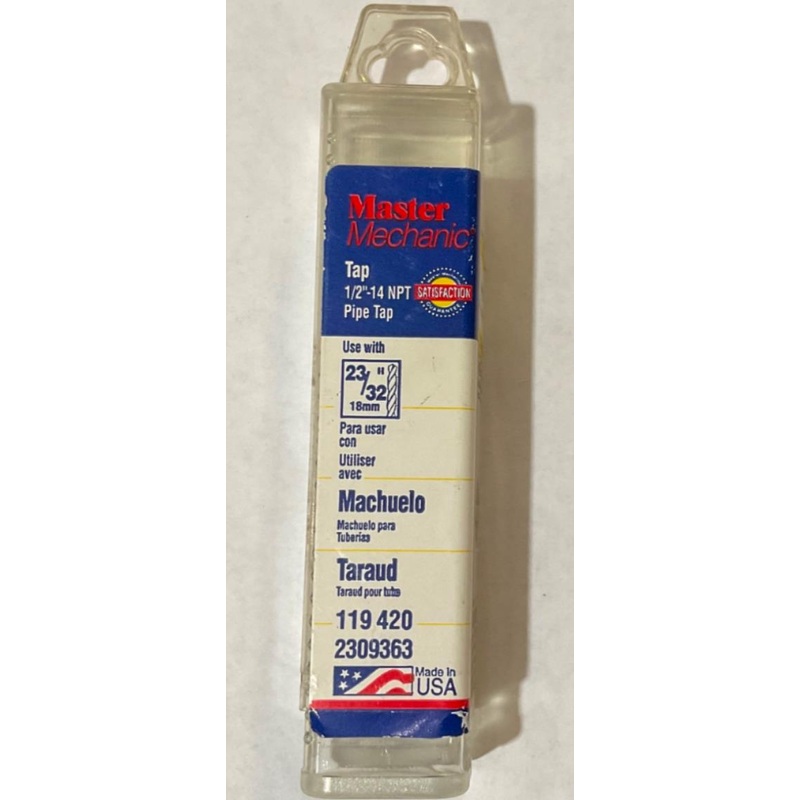 Master Mechanic 119 420 1/2"-14 NPT Pipe Tap USA