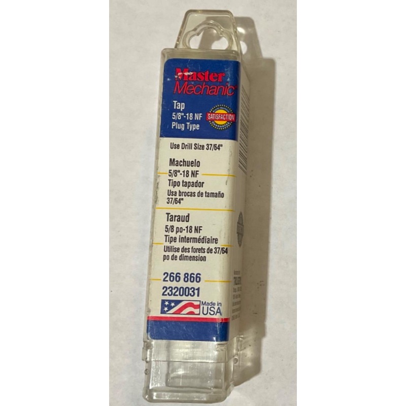 Master Mechanic 266 866 5/8" 18 NF Plug Type USA