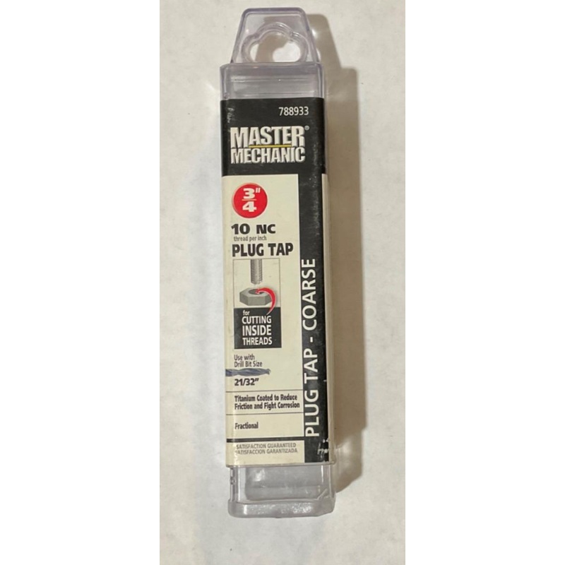 Master Mechanic 788933 3/4"-10 NC Plug Tap-Coarse
