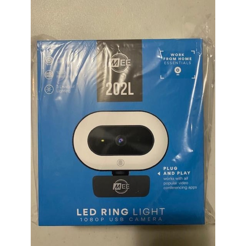 MEE Audio CAM-202L 1080p HD USB Webcam W Built-In LED Ring Light Autofocus Micro