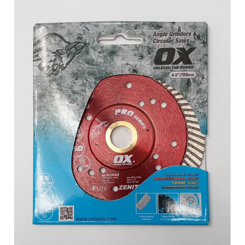 OX Professional PU10 4-1/2" Turbo Diamond Blade (carded)