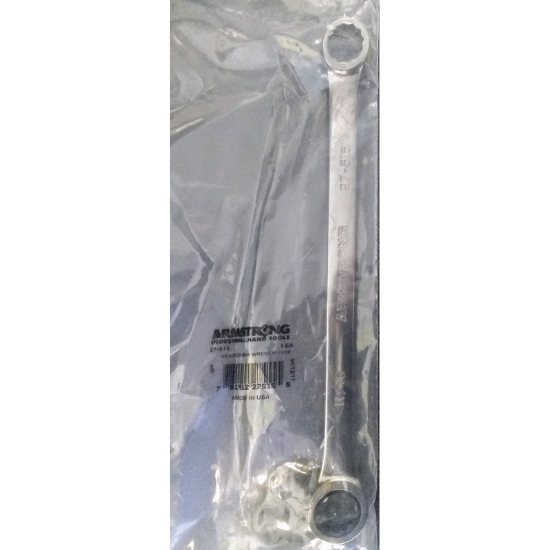 Armstrong 27-515 11/16" Full Polish Double Box End Ratcheting Wrench 12 Pt. USA