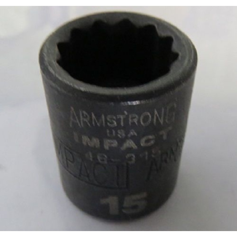 Armstrong 46-315D 3/8" Drive 12 Point Impact Socket 15mm USA