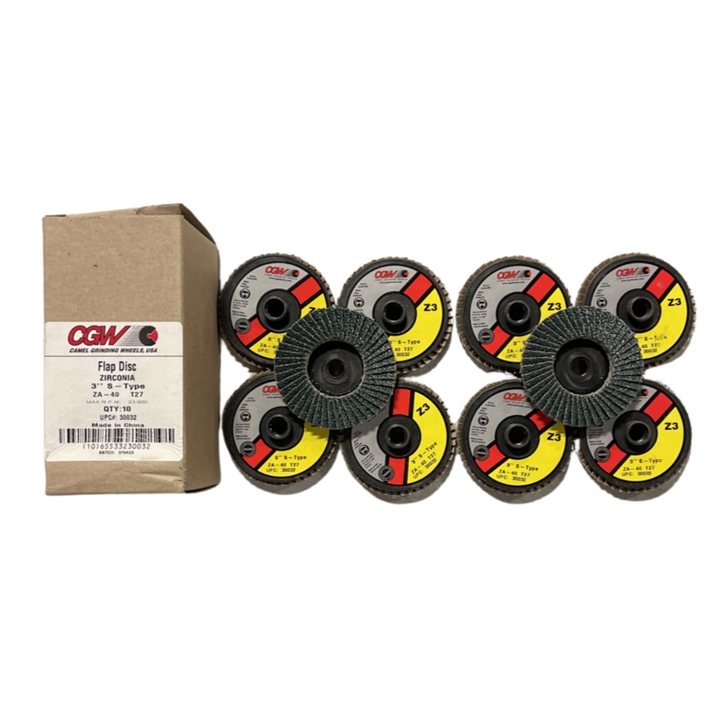 CGW 30032 3" Mini Flap Wheel Discs Premium Zirconia Alumina S-TYPE Turn On 10pk