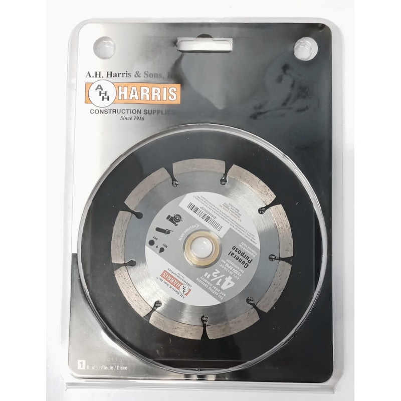 Harris AHH45SEGP 4-1/2" x .08 Segmented Diamond Saw Blade 7/8" & 5/8" Arbor