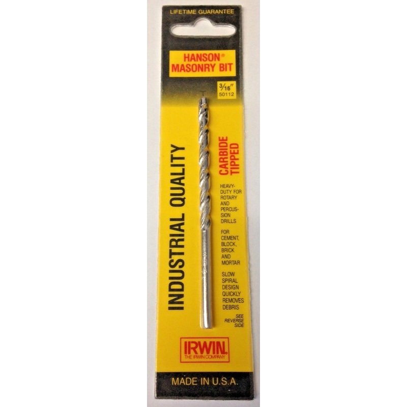 Irwin Hanson 50112 3/16" x 4" Carbide Tipped Masonry Bit USA