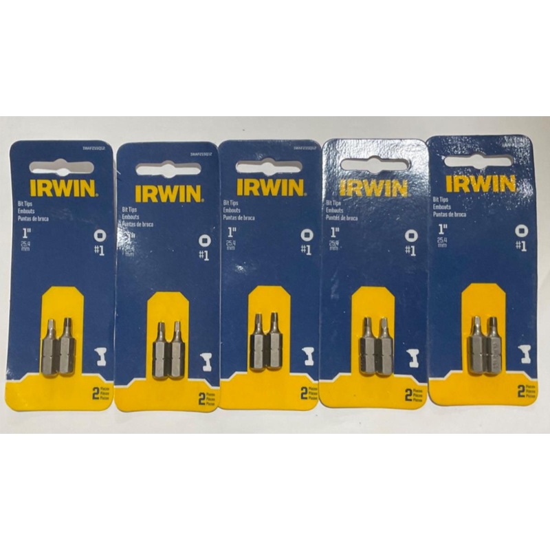 Irwin IWAF21SQ12 #1 Square Bit Tips 5-2pks #84