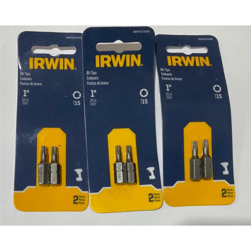Irwin IWAF21TX152 T15 1" Torx bit tips 3-2pks #IR-7