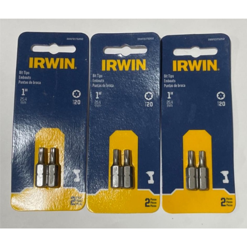 Irwin IWAF21TX202 T20 1" bit tips 3-2pks #IR-12