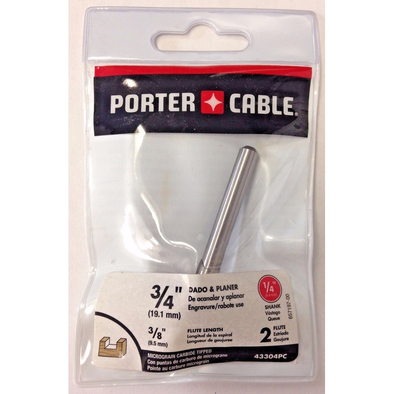 Porter Cable 43304PC 3/4" Dado & Planer Two Flute Router Bit 1/4" Shank