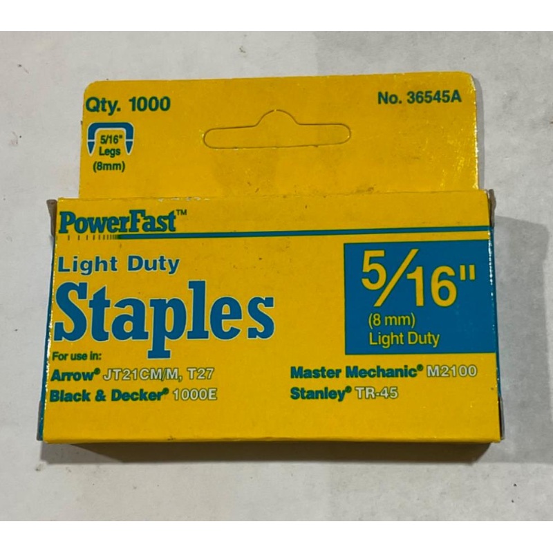 Powerfast 36545A 5/16 (8mm) LD Staples 1000qty 5/16 legs