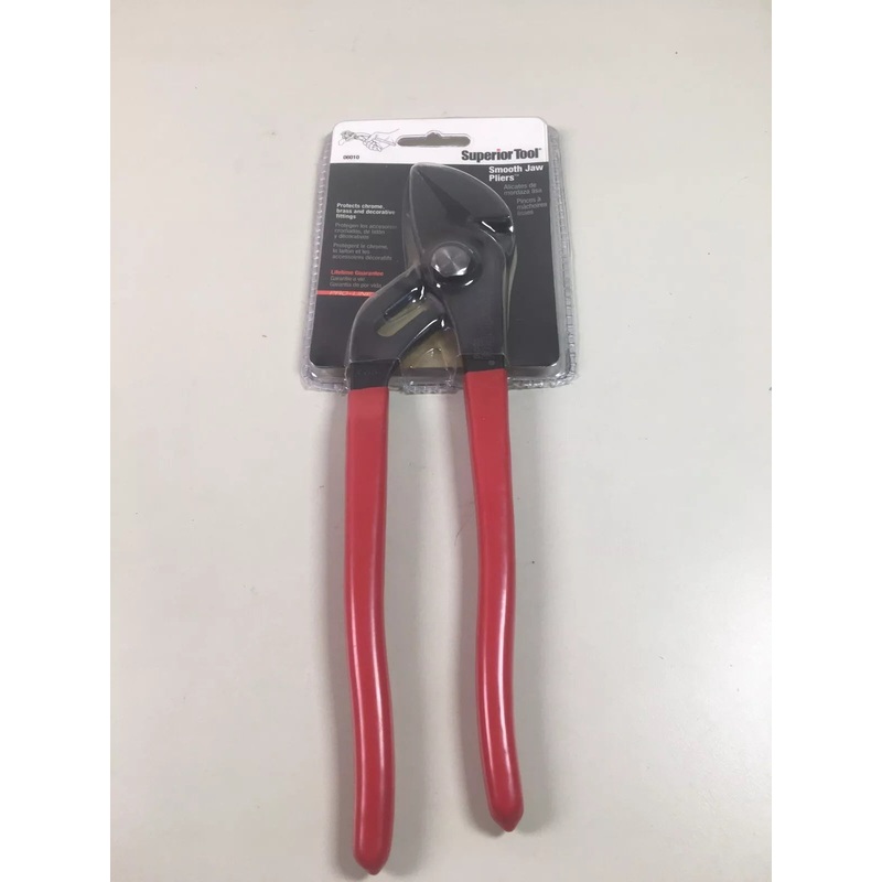 Superior Tool 06010 10" Smooth Jaw Plier Non-Marring Pipe Wrench Protects Finish