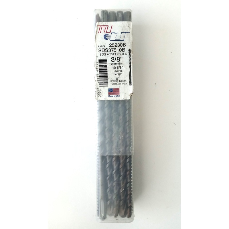 TruCut 25230B 25pcs SDS+ 3/8" x 8" Hammer Drill Bits USA
