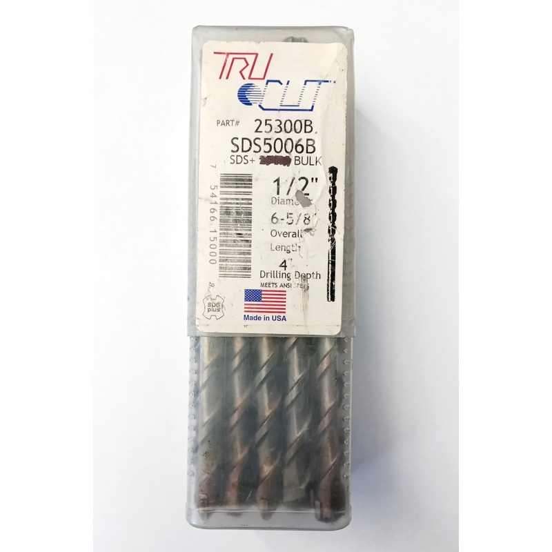 TruCut 25300B 15pcs SDS+ 1/2" x 4" Hammer Drill Bits USA