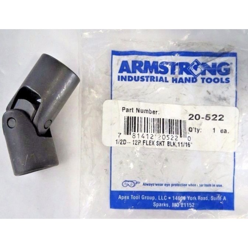 Armstrong 20-522 11/16" 12pt Flex Socket Black 1/2" Dr USA