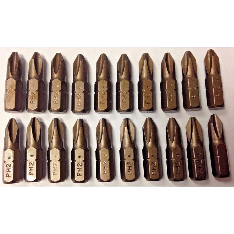 Bosch 25021 1" P2 Phillips Insert Screw Bit 2608675351 20 Pieces