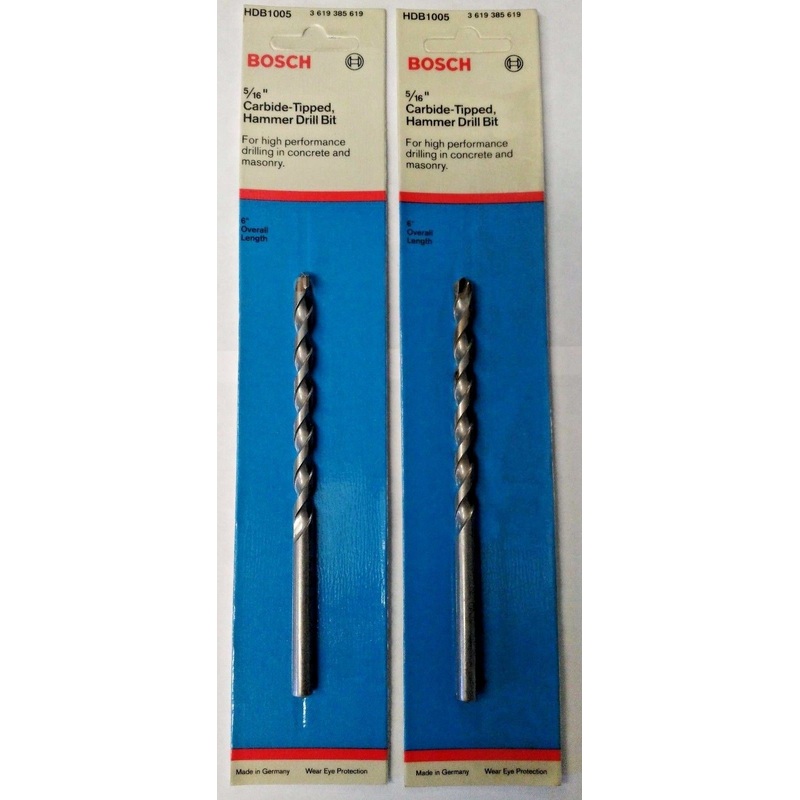 BOSCH HDB1005 5/16" x 4" x 6" Carbide Tipped Hammer Drill Bit 2PKS