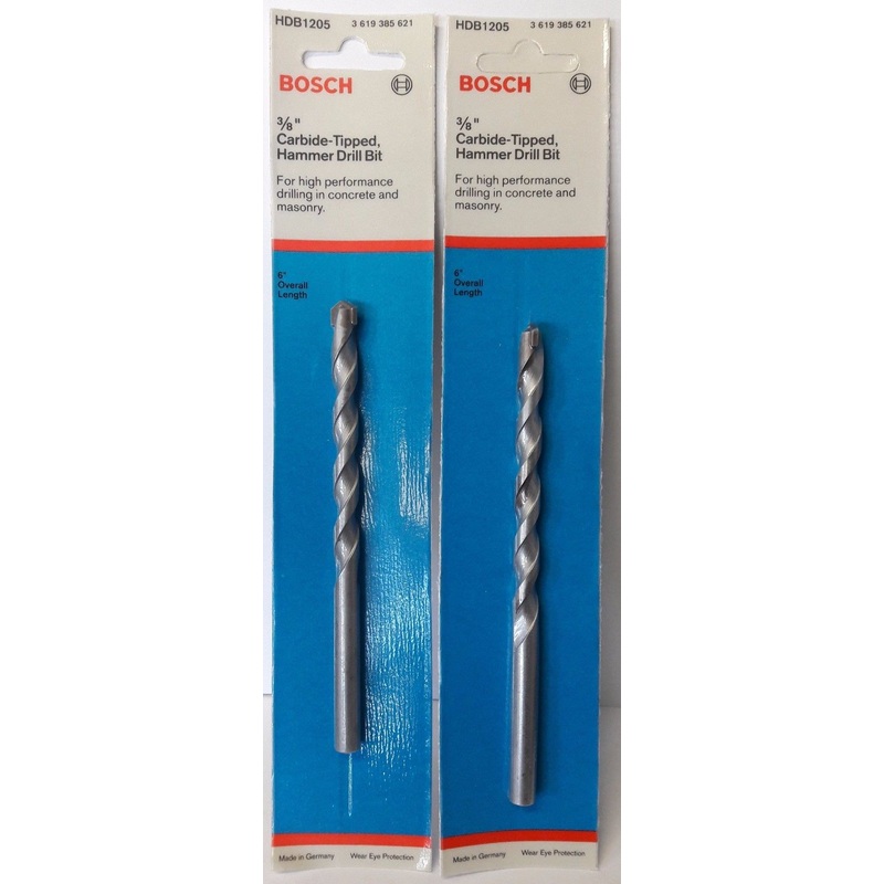 Bosch HDB1205 3/8" x 4" x 6" Carbide Hammer Drill Bit Germany 2PKS