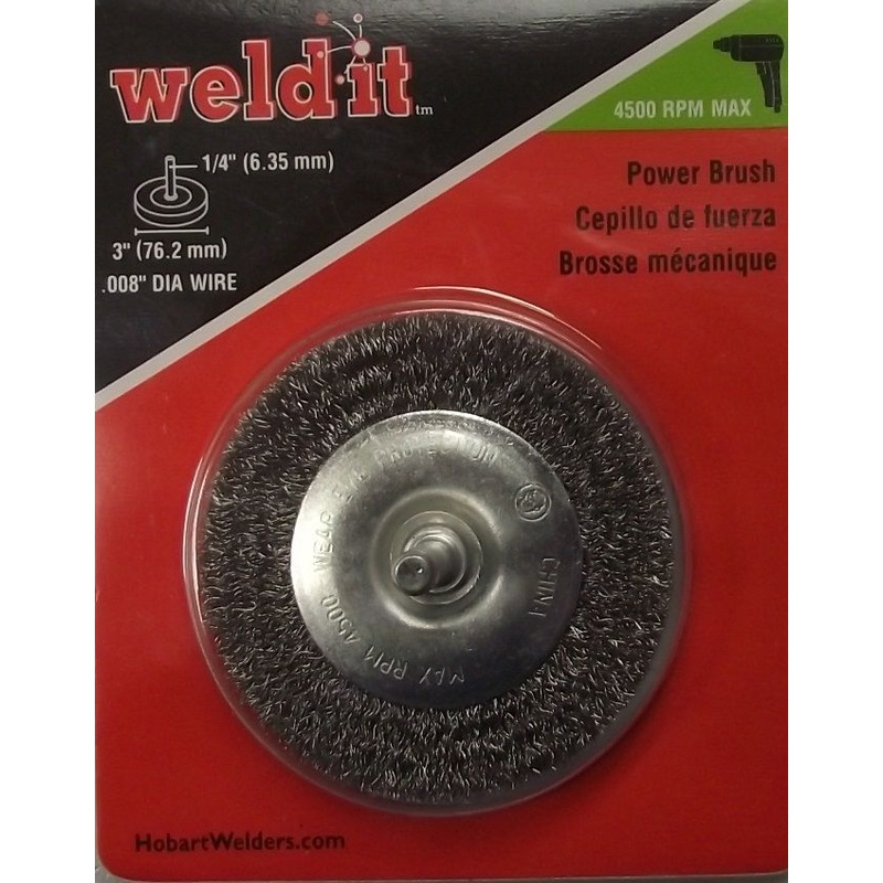 Hobart 770391 3" Power Brush 1/4 Shank