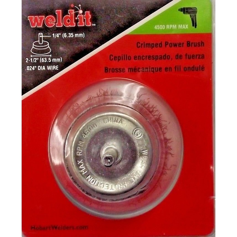 Hobart 770396 2-1/2" Crimped Power Brush 1/4 Shank