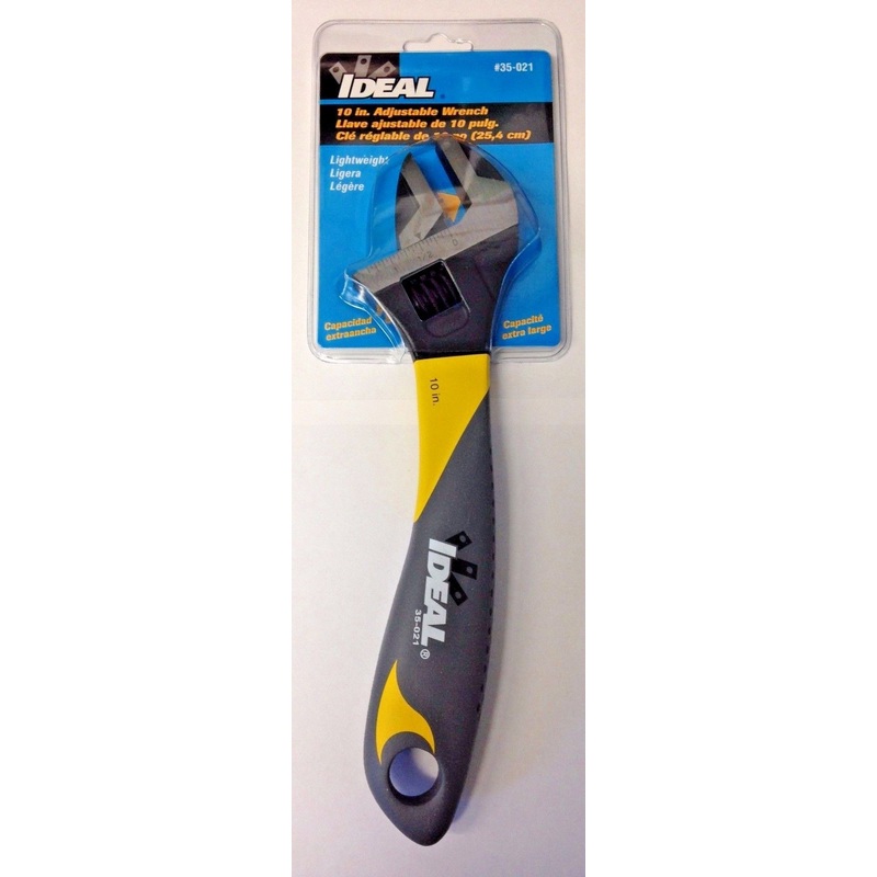 Ideal 35-021 10" Adjustable Wrench Narrow Profile Extra Wide Jaw