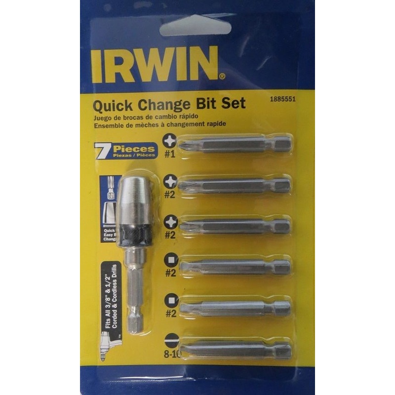 Irwin 1885551 7 Piece Quick Change Bit Set